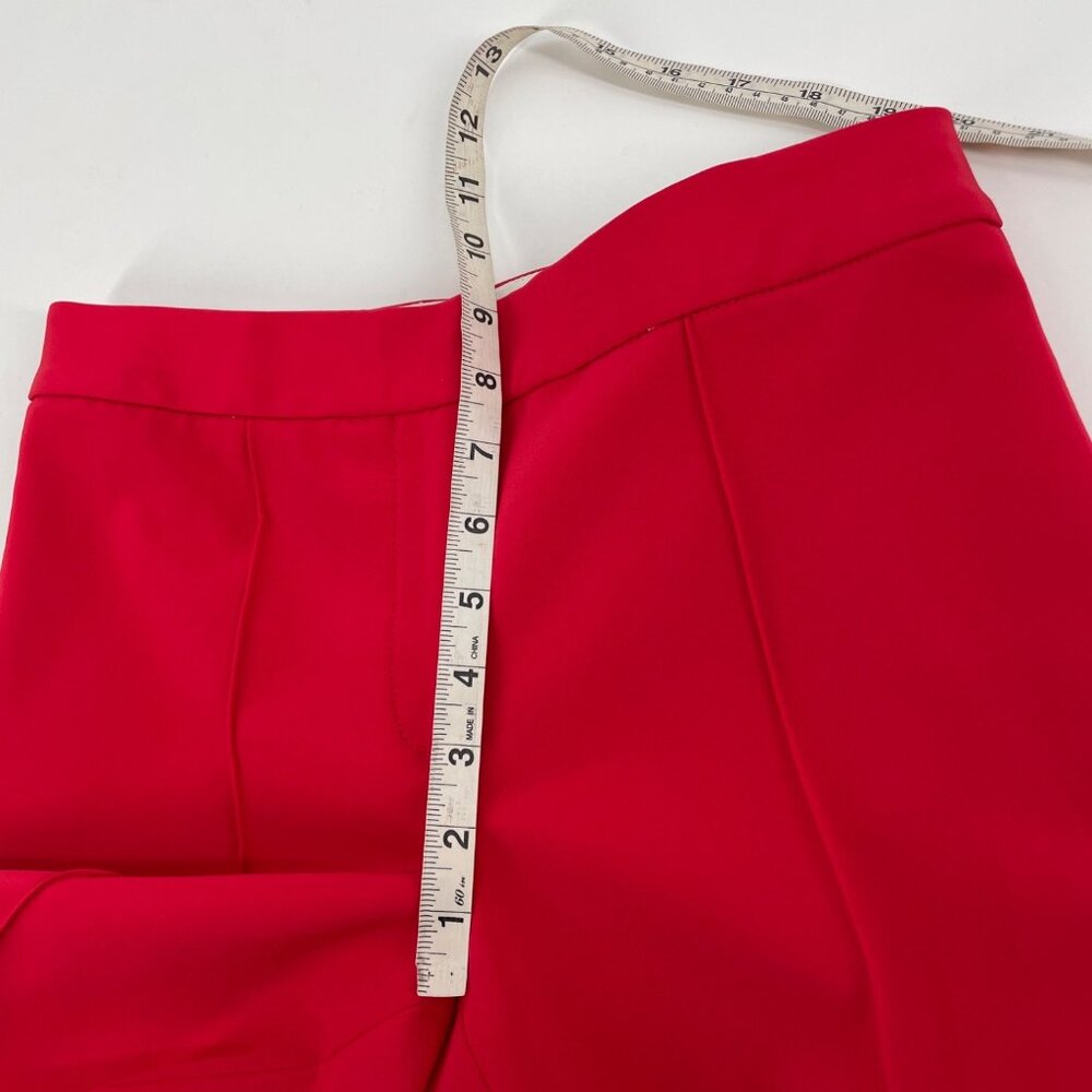 Yigal Azrouël Womens Size 4 Red Tailored Trousers Slim Fit Luxury Bold Classic - Picture 9 of 10
